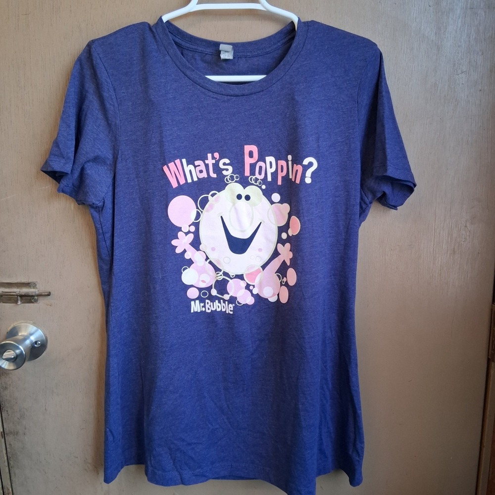 Mr. Bubble SS Slim Fit Graphic Tee Wmn's XXL Blue EUC